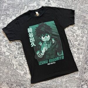 My Hero Academia Izuku Midoriya Black Graphic T-Shirt Crunchyroll Size Small